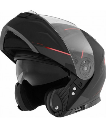 NOX CASQUE MOD N965 SUPRA NOIR MAT ROUGE